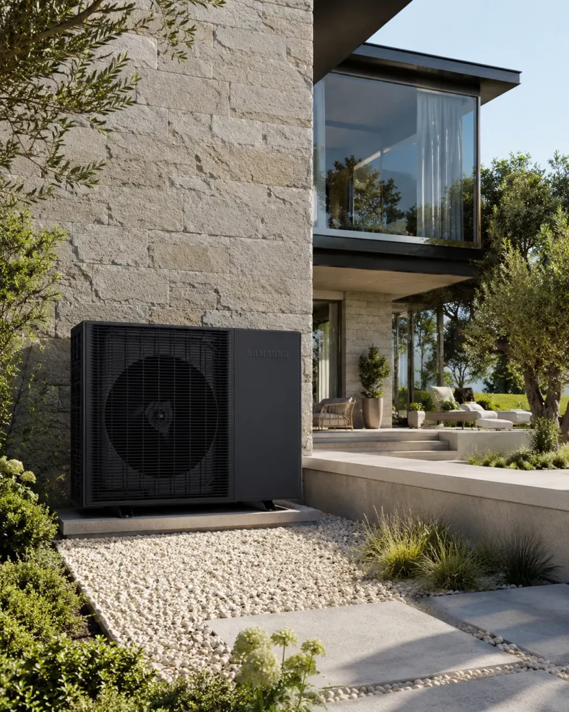 This is an image showing How does Air source heat pump work