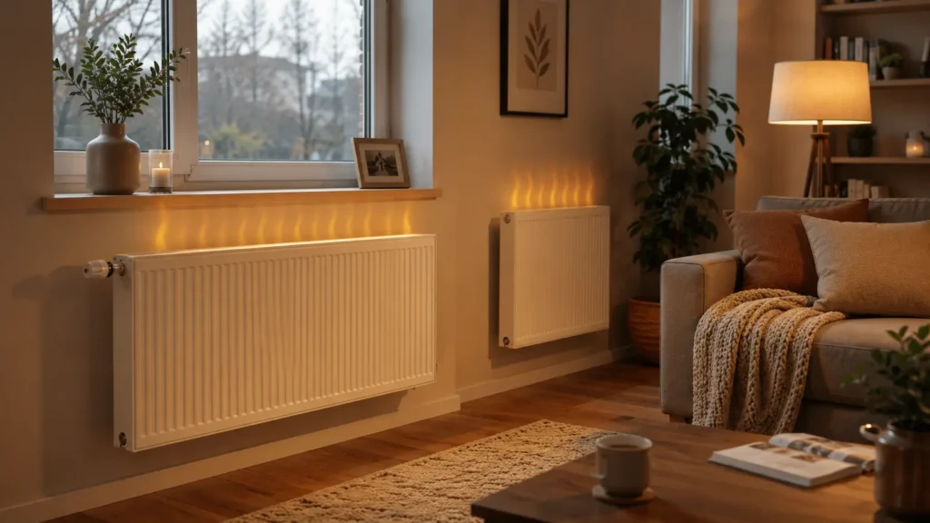 Radiators heating customers house